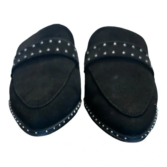 Aldo Stud Keeper Mules Womens Size 6 Slip on Slide Loafer Black Suede Flat - Picture 4 of 9